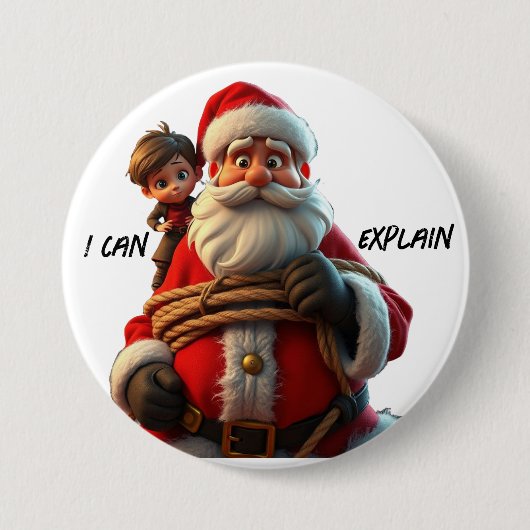 Ich kann erklären, Cartoon Weihnachtsmann und Klei Button (Vorderseite)