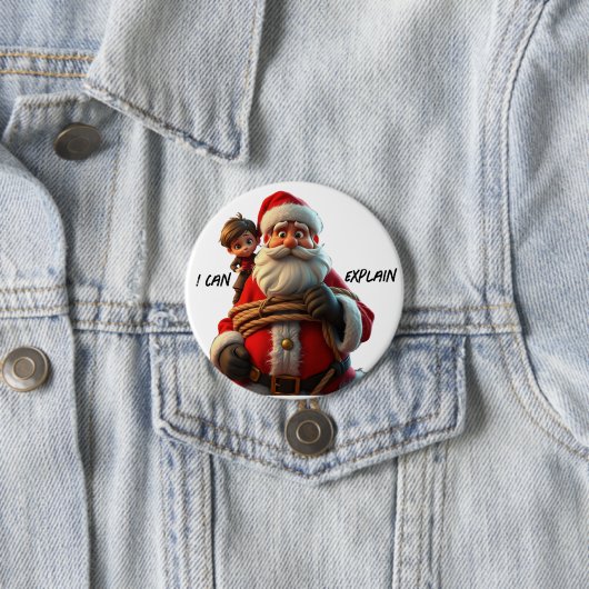 Ich kann erklären, Cartoon Weihnachtsmann und Klei Button (Beispiel)