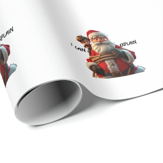 Ich kann erklären, Cartoon Weihnachtsmann und Klei Geschenkpapier (Rolleneckpunkt)