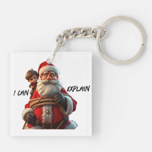 Ich kann erklären, Cartoon Weihnachtsmann und Klei Schlüsselanhänger (Rückseite)