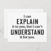 Ich kann es dir erklären postkarte (Vorne/Hinten)