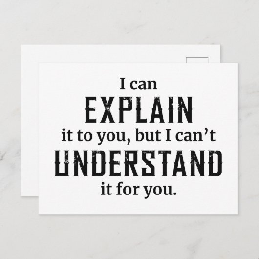 Ich kann es dir erklären postkarte (Vorne/Hinten)