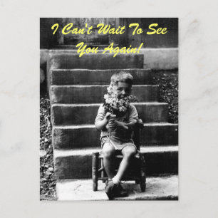 Ich kann es nicht abwarten, dich wiederzusehen! postkarte