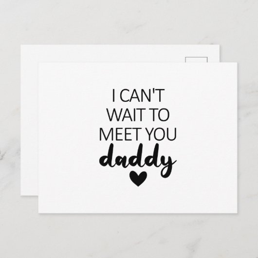 Ich kann es nicht abwarten, dir die Ankündigung ei Postkarte (Vorne/Hinten)