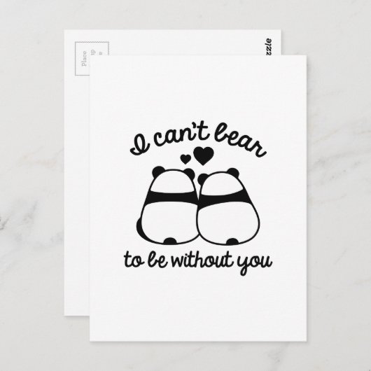 Ich kann es nicht ertragen, ohne dich zu sein postkarte (Vorne/Hinten)