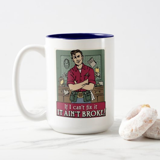 Ich kann es reparieren zweifarbige tasse (Mit Donut)