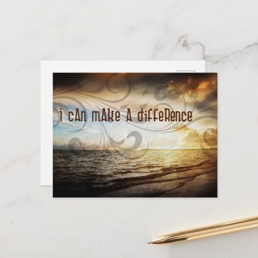 "Ich kann etwas verändern" Motivation Affirmation Postkarte (Vorderseite/Rückseite Beispiel)