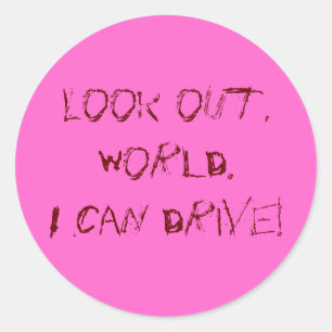 Ich kann fahren! runder aufkleber