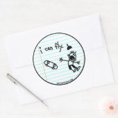 Ich kann fliegen. runder aufkleber (Umschlag)