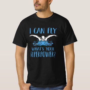 Ich kann fliegen, was deine Supermacht Funny Swimm T-Shirt