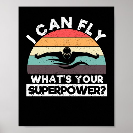 Ich kann fliegen Was für ein super Power Funny Poster (Vorne)