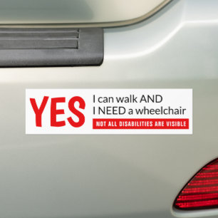 Ich kann gehen - Bewusstsein für Rollstuhlfahrer,  Autoaufkleber
