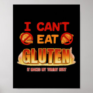 Ich kann Gluten Funny nicht aufklappbar Gen Z Meme Poster