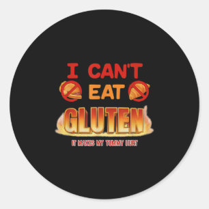 Ich kann Gluten Funny nicht aufklappbar Gen Z Meme Runder Aufkleber