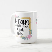 Ich kann harte Dinge tun (Azaleen) Kaffeetasse (Vorderseite Links)