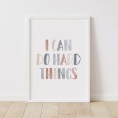 Ich kann harte Dinge tun Boho Kinder Zimmerdekorat Poster
