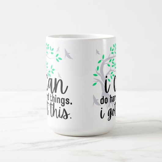 Ich kann harte Dinge tun (heller Baum des Lebens) Kaffeetasse (Mittel)