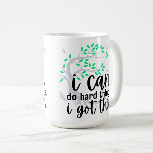 Ich kann harte Dinge tun (heller Baum des Lebens) Kaffeetasse (VorderseiteRechts)