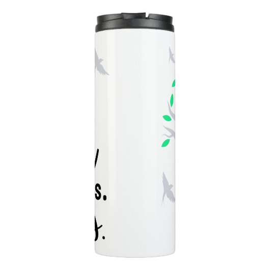 Ich kann harte Dinge tun (heller Baum des Lebens) Thermosbecher (Rückseite)