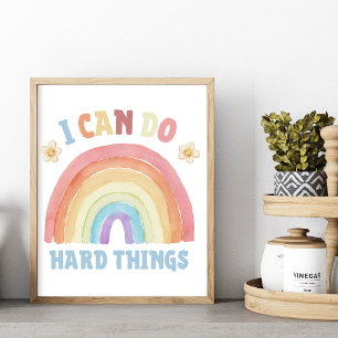 Ich kann harte Dinge tun - Kinder Positive Affirma Poster
