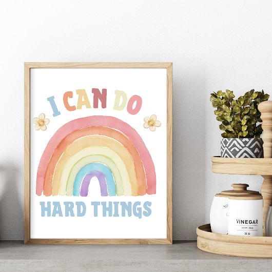 Ich kann harte Dinge tun - Kinder Positive Affirma Poster