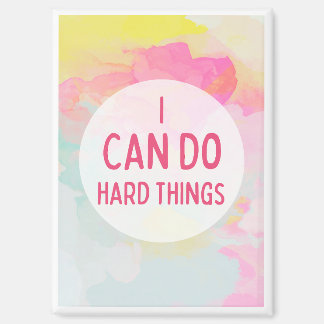 Ich kann harte Dinge tun, pastellfarbene Wasserfar Magnet