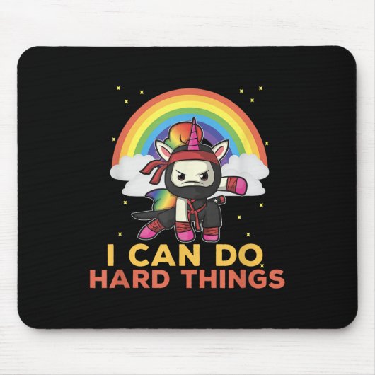 Ich kann harte Dinge tun Rainbow Ninja Mousepad (Vorne)