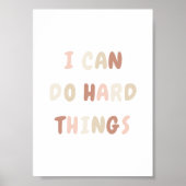 Ich kann harte Dinge tun Rosa Girl Kinderzimmer De Poster (Vorne)