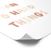 Ich kann harte Dinge tun Rosa Girl Kinderzimmer De Poster (Ecke)