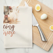 Ich kann Herbst riechen - rustikale Vogelscheuche  Geschirrtuch (Viertel Falte)