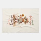 Ich kann Herbst riechen - rustikale Vogelscheuche  Geschirrtuch (Horizontal)