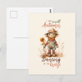 Ich kann Herbst riechen - rustikale Vogelscheuche Postkarte (Vorne/Hinten)