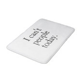 Ich kann heute keine Menschen | Minimal Black Funn Badematte (Schrägansicht)