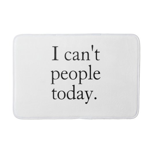 Ich kann heute keine Menschen | Minimal Black Funn Badematte (Vorderseite)