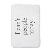 Ich kann heute keine Menschen | Minimal Black Funn Badematte (Vorderseite Vertikal)