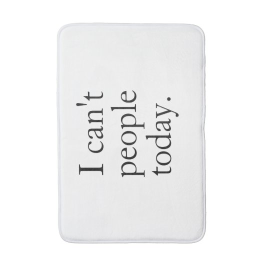 Ich kann heute keine Menschen | Minimal Black Funn Badematte (Vorderseite Vertikal)