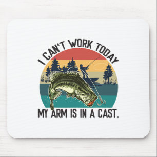Ich kann heute nicht arbeiten Fischiger Fischer Lu Mousepad