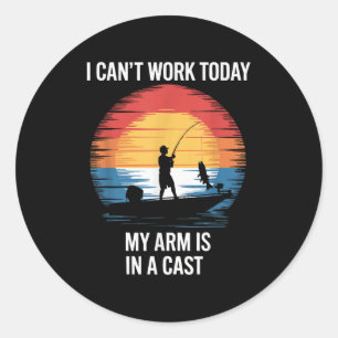 Ich kann heute nicht arbeiten, mein Arm ist in Gip Runder Aufkleber