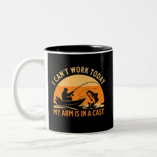 Ich kann heute nicht arbeiten, mein Arm ist in Gip Zweifarbige Tasse
