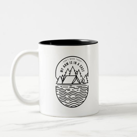 Ich kann heute nicht arbeiten zweifarbige tasse (Links)