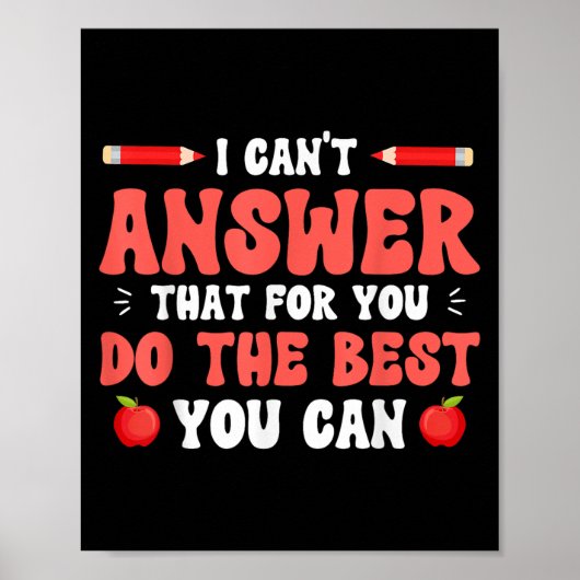 Ich kann Ihnen nicht antworten, dass Sie das tun, Poster (Vorne)