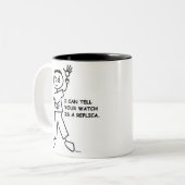 Ich kann Ihrer Uhr sagen bin Replik Zweifarbige Tasse (Vorderseite Links)