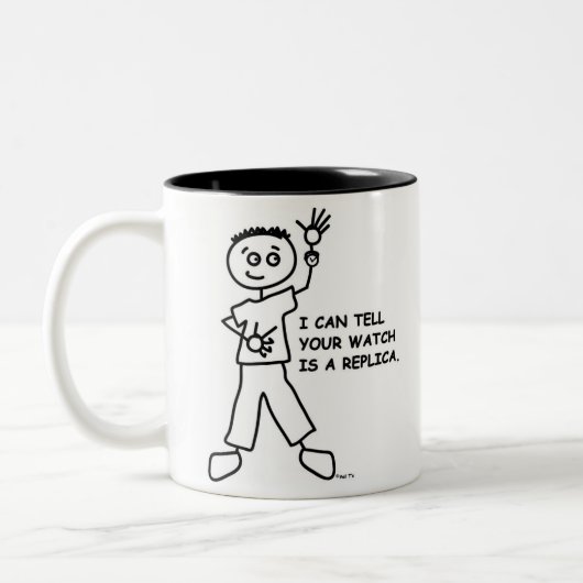 Ich kann Ihrer Uhr sagen bin Replik Zweifarbige Tasse (Links)