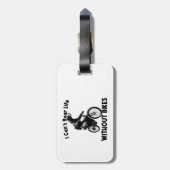 Ich kann kein Leben ohne Fahrräder tragen Gepäckanhänger (Rückseite vertikal)