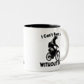 Ich kann kein Leben ohne Fahrräder tragen Zweifarbige Tasse (VorderseiteRechts)