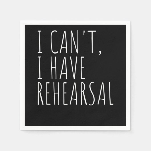 Ich kann kein Probe Acter Drama Schauspiel Serviette (Vorderseite)