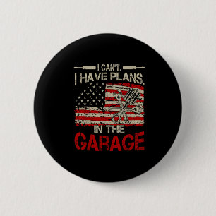 Ich kann keine Pläne haben Garage-Shirt Männer Lus Button