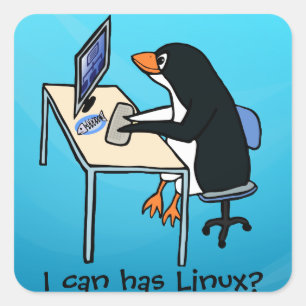 Ich kann Linux haben? Quadratischer Aufkleber