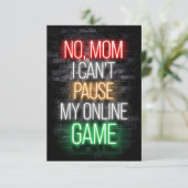 Ich kann mein Online-Spiel nicht pausieren RSVP Karte (Stehend Vorderseite)