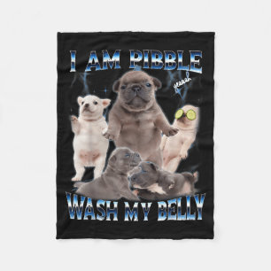Ich kann meinen Bauch waschen Lustiger Hund Reinig Fleecedecke